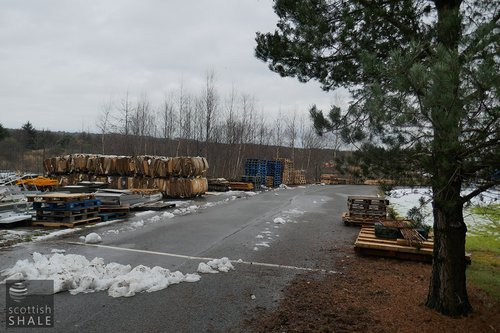 Storage yard behind the Shin Etsu plant, once the golf course.
