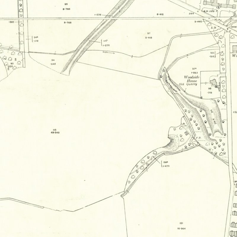 Champfleurie Mine - 25" OS map c.1916, courtesy National Library of Scotland