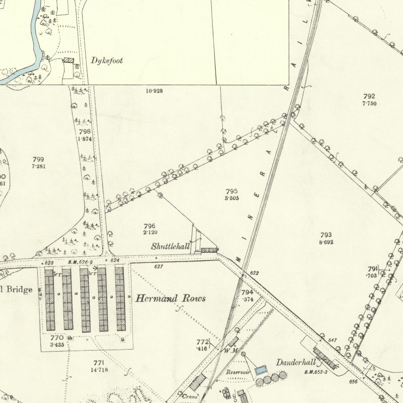 Hermand Mine - 25" OS map c.1897, courtesy National Library of Scotland