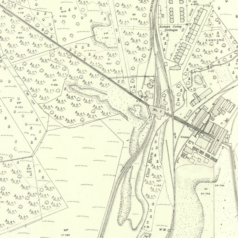 Holmes Mine - 25" OS map c.1917, courtesy National Library of Scotland