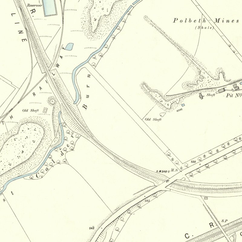 Polbeth No.20 Mine - 25" OS map c.1885, courtesy National Library of Scotland