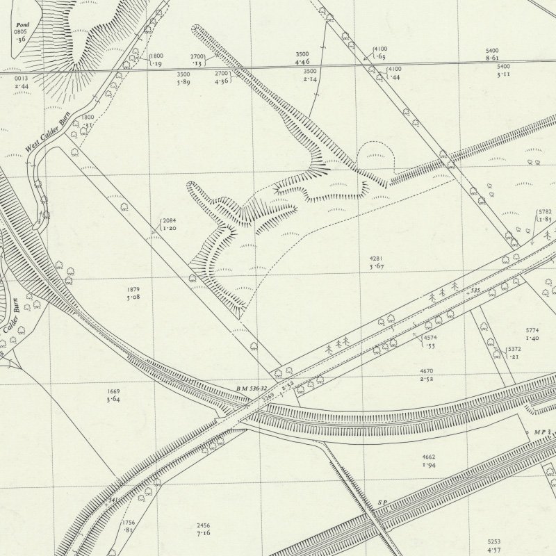 Polbeth No.21 Mine - 1:2,500 OS map c.1962, courtesy National Library of Scotland