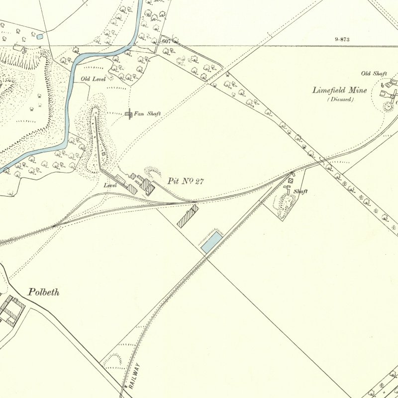 Polbeth No.27 Mine - 25" OS map c.1962, courtesy National Library of Scotland