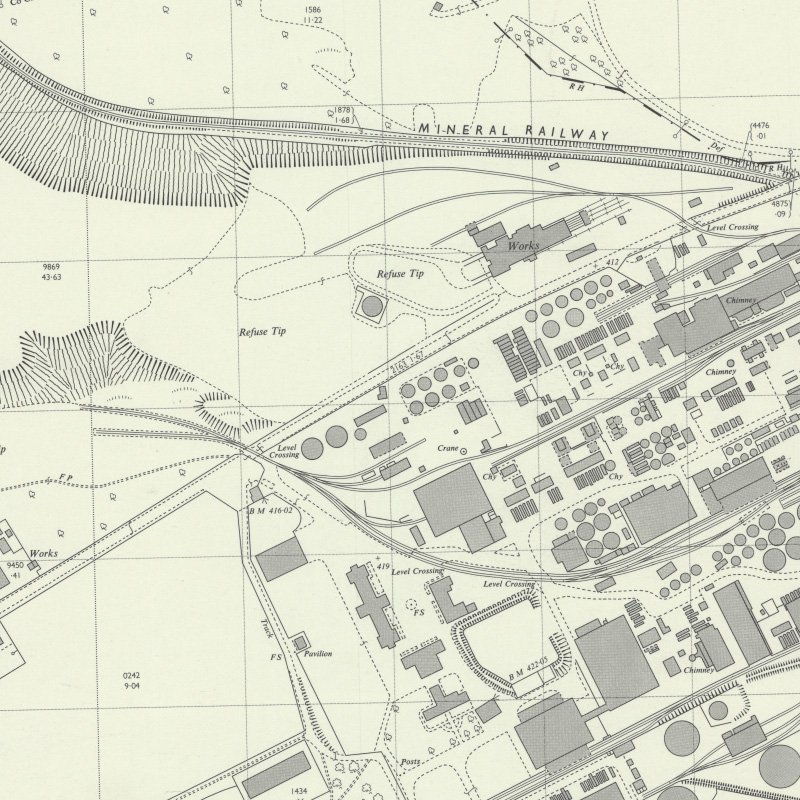 Pumpherston No.1 Mine - 1:2,500 OS map c.1955, courtesy National Library of Scotland