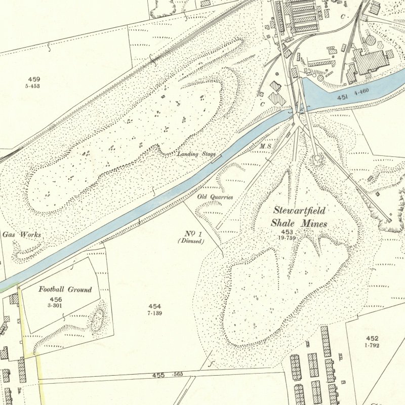 Stewartfield No.1 Mine - 25" OS map c.1897, courtesy National Library of Scotland