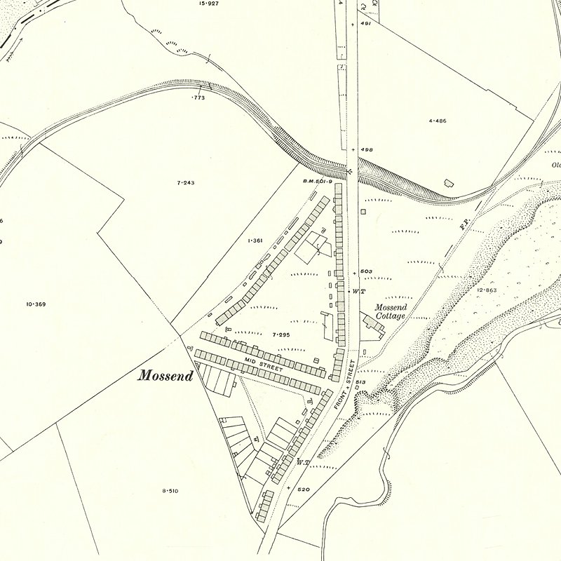 Mossend - 25" OS map c.1907, courtesy National Library of Scotland