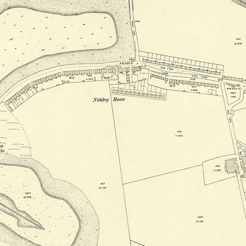 Niddry Rows - 25" OS map c.1917, courtesy National Library of Scotland