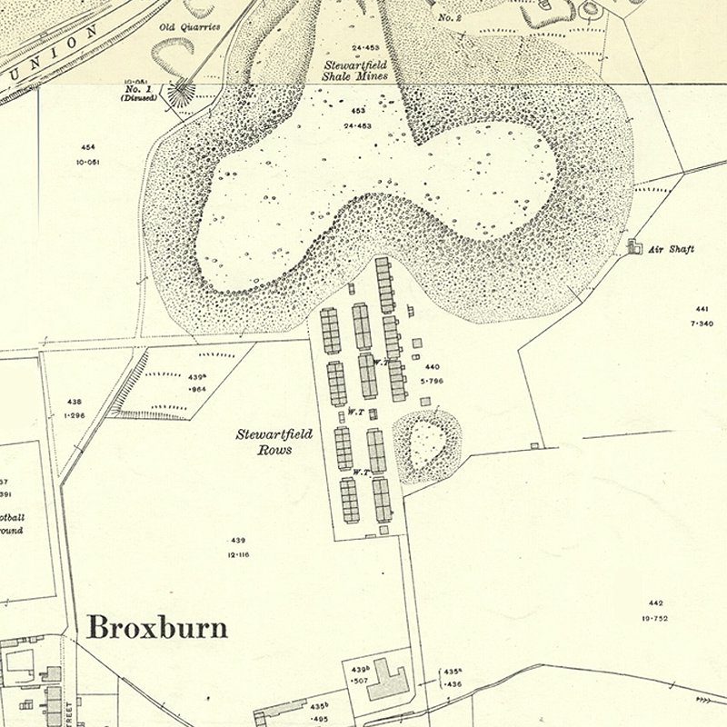 Stewartfield Rows - 25" OS map c.1917, courtesy National Library of Scotland