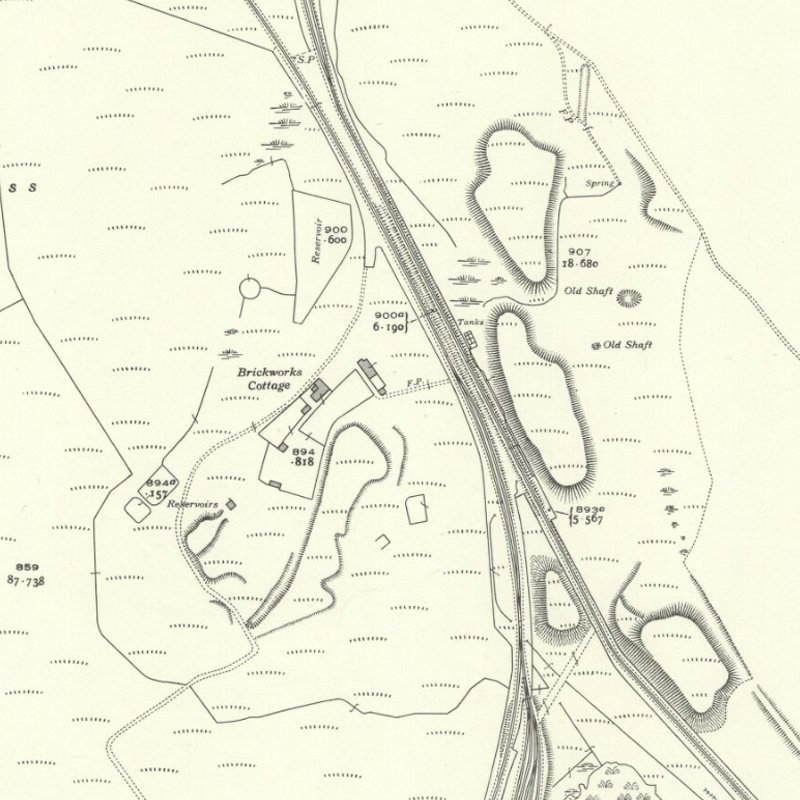 Benhar Oil Works - 25" OS map c.1939, courtesy National Library of Scotland