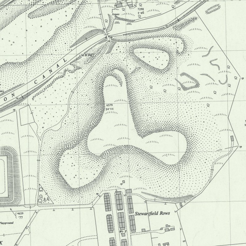 Broxburn: Bell's Stewartfield Oil Works - 1:2,500 OS map c.1954, courtesy National Library of Scotland