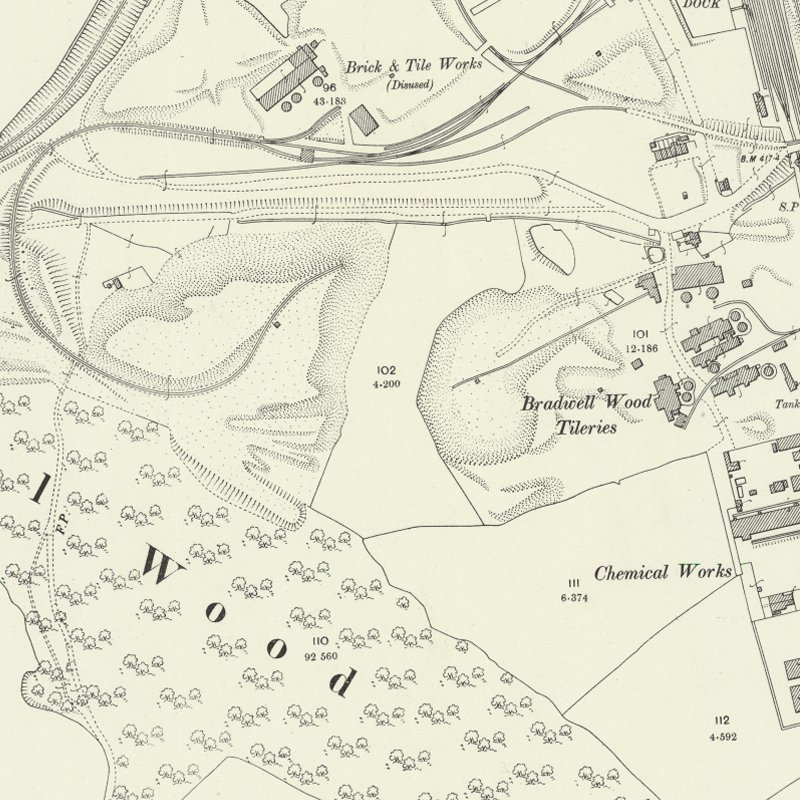 Chatterley Oil Works, 25" OS map c.1898, courtesy National Library of Scotland