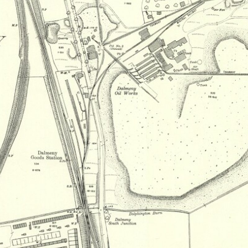 Dalmeny Oil Works - 25" OS map c.1917, courtesy National Library of Scotland