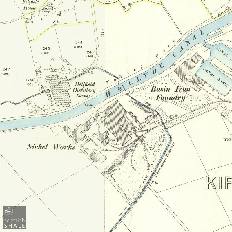 Forth & Clyde Paraffin Works - 25" OS map c.1898, courtesy National Library of Scotland