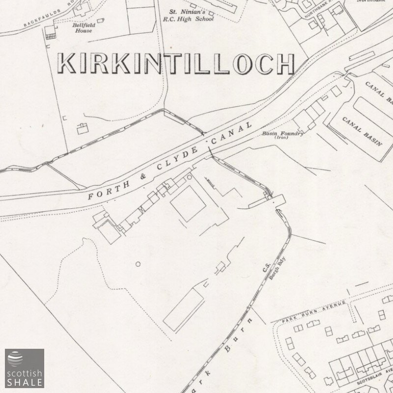 Forth & Clyde Paraffin Works - 25" OS map c.1945, courtesy National Library of Scotland