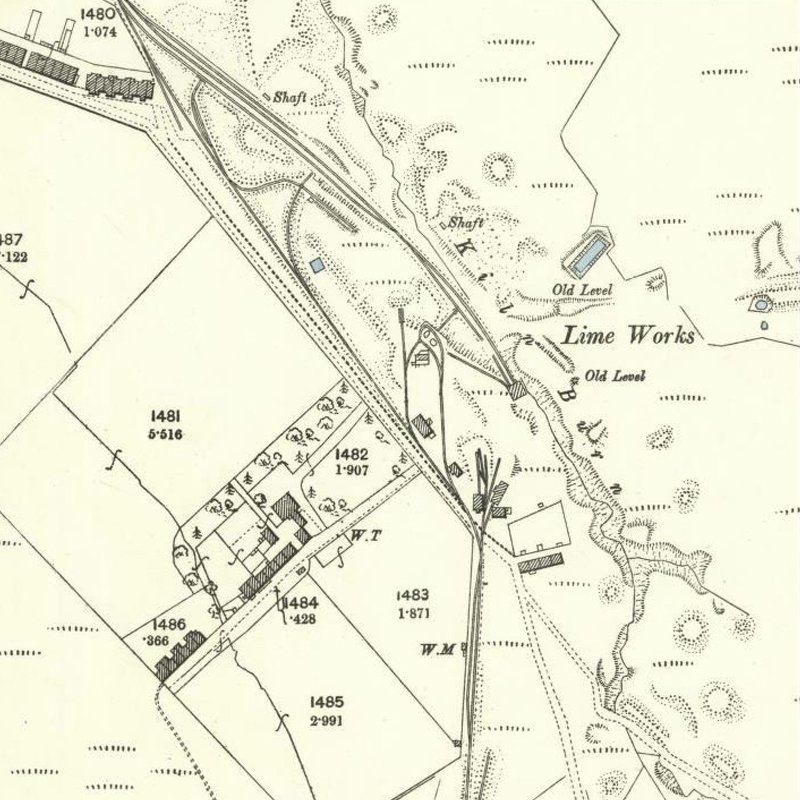 Leavenseat Oil Works - 25" OS map c.1893, courtesy National Library of Scotland