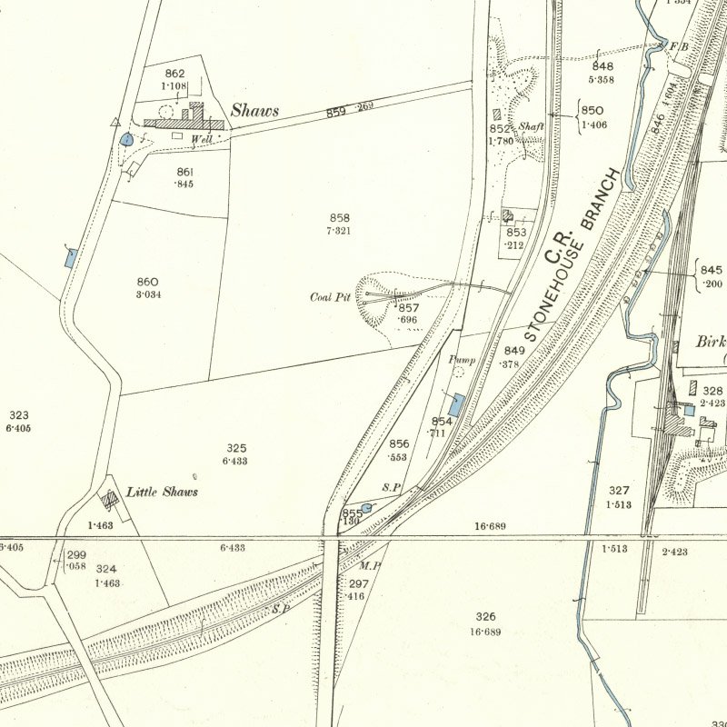 Shawsburn Oil Works - 25" OS map c.1898, courtesy National Library of Scotland